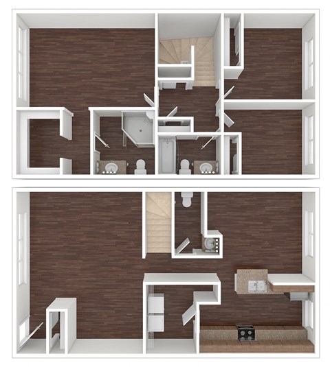 Three Bedroom 2 bathroom Floorplan